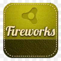 fireworks绿色标志图标