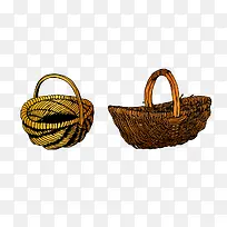 竹条手工编织的篮子