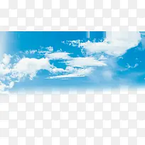 夏日海报蓝色天空白云