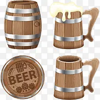 木桶木质啤酒杯啤酒盖