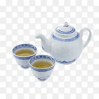青瓷茶具功夫茶带茶水
