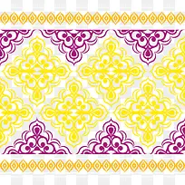 黄色简约花朵四边形边框纹理