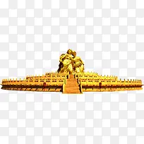 金色雕像台阶装饰图案