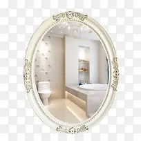 白色欧式浴室镜子