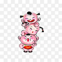 穿肚兜的中国娃娃