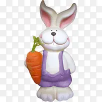 可爱兔子胡萝卜雕塑
