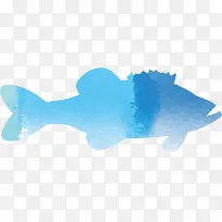 蓝色渐变美丽海鱼