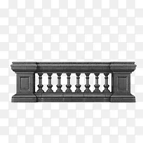 灰色手绘建筑石柱护栏