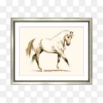 手绘无框画素材手绘艺术图片 马