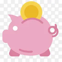 粉色猪钱罐