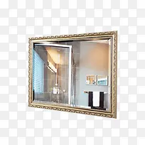 古典金色浴室镜子