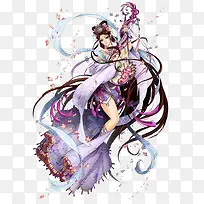 游戏原画抱着琵琶美女