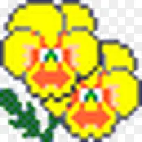 花园堇型花黄色图标