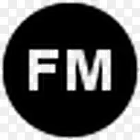FM无线电黑色48x48图标-免费