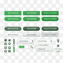 绿色UI工具包按钮