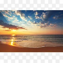 黄昏海滩风景图片[高清图片,JPG格式]