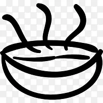 热汤碗手绘食品图标