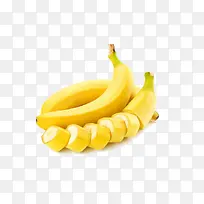 高清黄色切块的香蕉