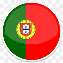 葡萄牙Flat-Round-World-Flag-icons