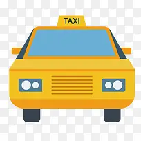 黄色扁平出租车轿车