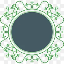 绿色欧式花纹圆形标题框