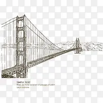 卡通手绘简笔画港珠澳大桥设计