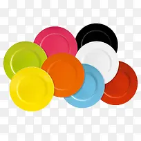 彩色干净的瓷餐盘