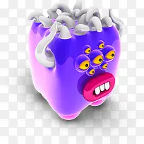 紫色的立方怪物cubed-monsters-icons