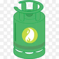 矢量绿色煤气罐