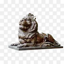 雕塑的石狮子