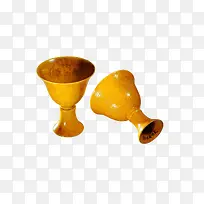 古典文物金色酒杯