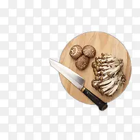 蘑菇菌类和刀