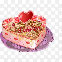 彩绘心形蛋糕