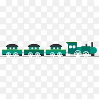 绿色简约玩具火车