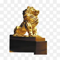 雕塑金狮子
