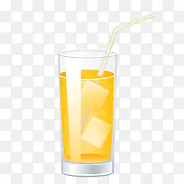 橙汁与玻璃杯