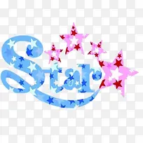 小星星构成的五角星英文字母