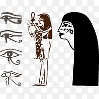 埃及特殊符号埃及女性矢量图