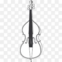 手绘线条大提琴素材