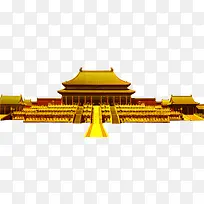 金色简约的中国风建筑