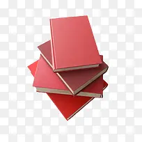 红色崭新封面的一叠书实物