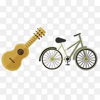 卡通吉他自行车