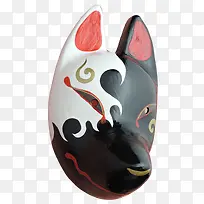 黑白双色日式狐狸面具