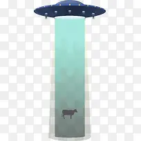 绿色卡通UFO装饰