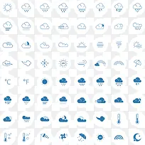 线型天气标志矢量图标icon