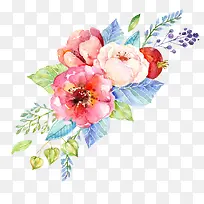 三八妇女节装饰花卉水彩手绘插图