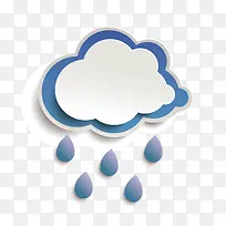 多云下雨图案装饰