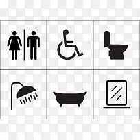 男士女士残疾人卫生间图标