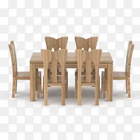 木头简单纯色北欧餐桌