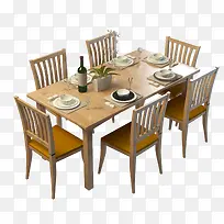 木制简单纯色北欧餐桌